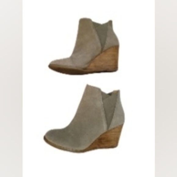 LUCKY BRAND YABBA Wedge Ankle Bootie Tan Size 10 - Picture 5 of 9